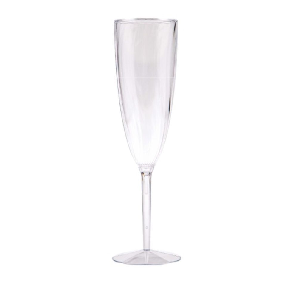 HyHousing 6 Oz Clear Glasses 16 Pack, Hard Disposable Plastic Champagne Flute